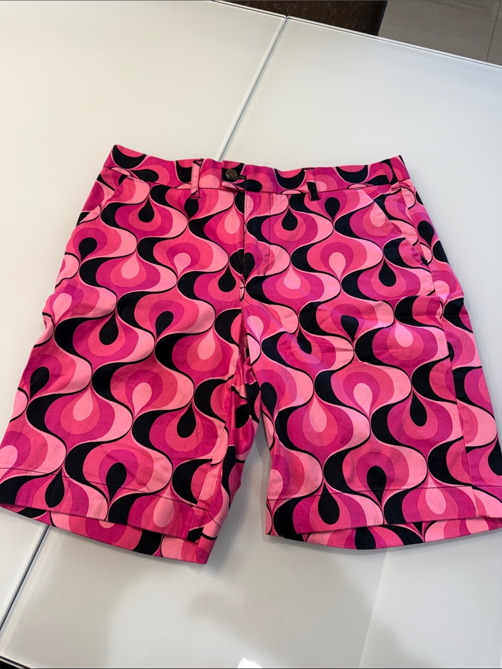 Loudmouth Men's Pink Retro Print Shorts